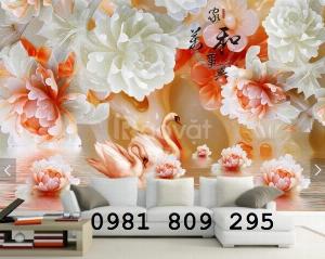 Siêu phẩm - gạch tranh 3d hoa óp tường cao cấp GSF7