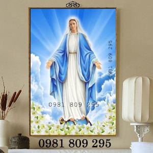 Gạch tranh Đức Mẹ Maria - tranh công giáo 3D - thiên chúa HO56