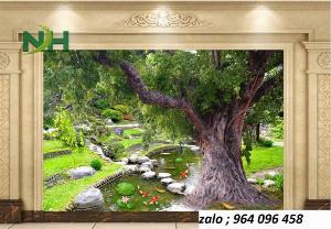 Tranh cây bồ đề - tranh gạch 3d cây bồ đề - 985CM