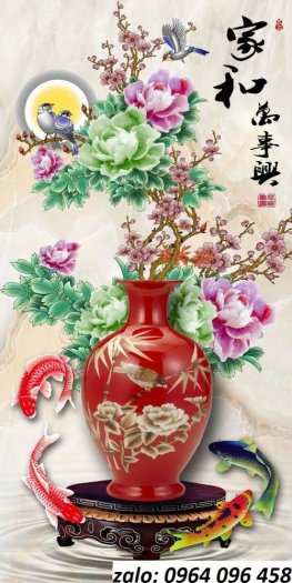 Tranh gạch bình hoa 3d - gạch tranh ốp tường trang trí - FDS76