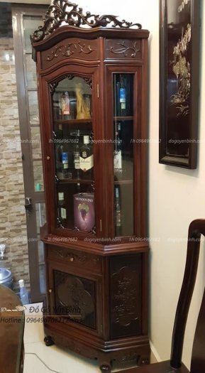 Tủ rượu góc bằng gỗ bền đẹp sang trọng giá Rẻ khuyến mại giảm giá lớn