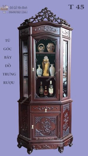 Tủ rượu góc bằng gỗ bền đẹp sang trọng giá Rẻ khuyến mại giảm giá lớn