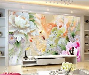 Gạch tranh 3d chim công - tranh gạch 3d ốp tường - 0999CP