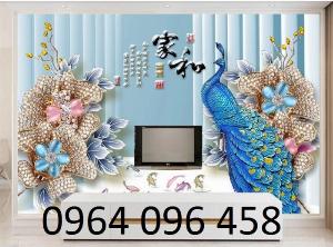 Gạch tranh 3d chim công - tranh gạch 3d ốp tường - 0999CP