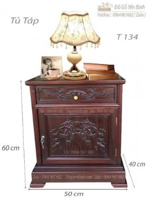 Tủ Táp Đầu Giường T 134 Gỗ Gụ Đẹp - Rẻ - Tiện Lợi