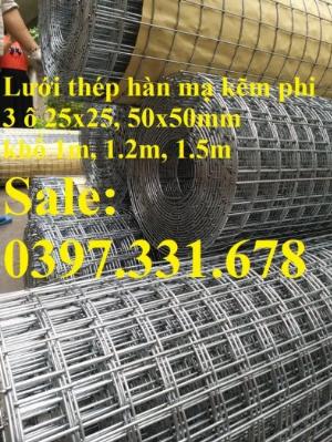 Lưới thép hàn, lưới thép hàn mạ kẽm D3 ô 50x50 khổ 1m x15m hàng sẵn kho mới 100%