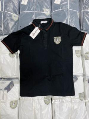 Áo thun polo nam nữ đen trắng vl trơn