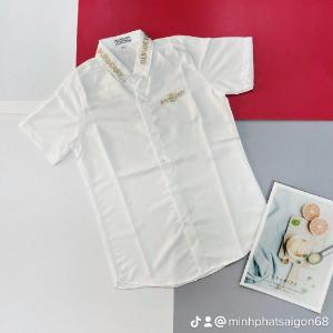 Áo sơ mi nam ngắn tay thời trang trắng đen có 4 mẫu