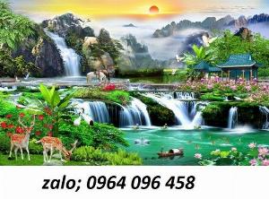 Mẫu tranh gạch 3d cảnh đồng quê sông nước - 043X