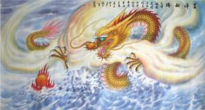 Tranh rồng phượng 3d - tranh gạch 3d rồng phượng - 843XM