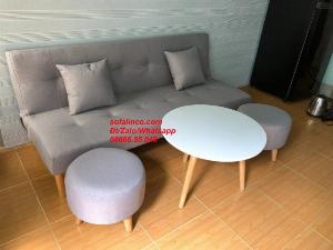 Sofa giường, Ghế sopha bed mini xám trắng | Nội Thất Linco HCM