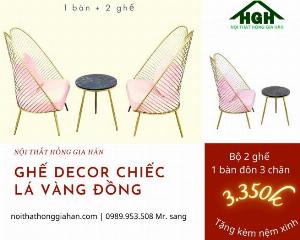 Bộ bàn ghế sắt decor ban công Hồng Gia Hân Ms052207