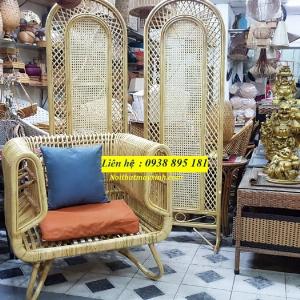 Bình phong ngăn phòng bằng mây đan