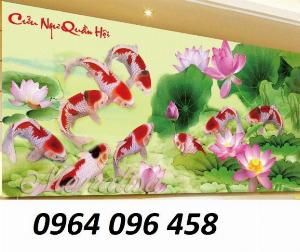 Tranh cá chép 3d - tranh gạch 3d cá chép - DNB73