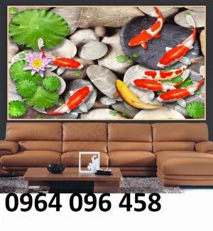 Tranh gạch 3d hồ cá koi - 732SP