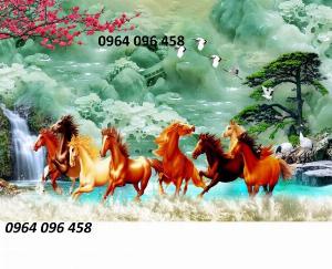 Tranh cong ngựa - tranh gạch 3d con ngựa - 0999C