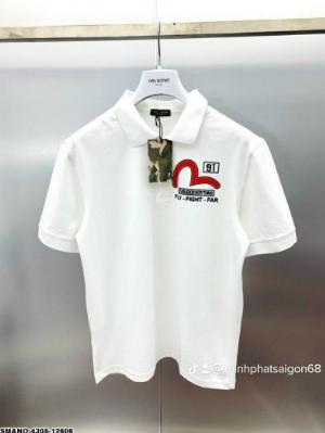 Áo thun polo cổ trụ nam nữ evs có 2 màu xám trắng