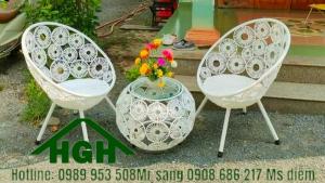 Bàn ghế cafe mây nhựa Hồng Gia Hân Ms052260