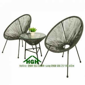 Bàn ghế cafe mây nhựa Hồng Gia Hân Ms052266