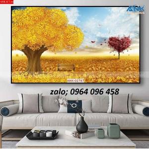 Tranh cây kim tiền - tranh gạch 3d cây kim tiền - GD42