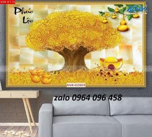 Tranh cây kim tiền - tranh gạch 3d cây kim tiền - GD42