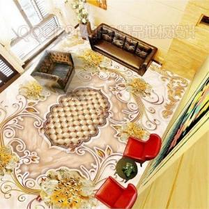 Gạch lát sàn 3d phòng khách - GĐ53