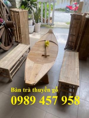 Thuyền gỗ trưng hải sản 1m5, 2m, Xuồng gỗ trưng bày 2m, 2m5