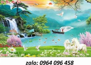 Tranh phong thủy 3d - tranh gạch 3d phong thủy - 844XP