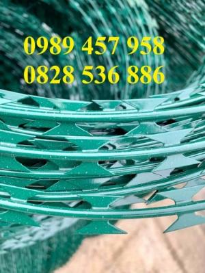 Dây kẽm gai bọc nhựa, dây thép gai hình dao bọc nhựa giá sỉ