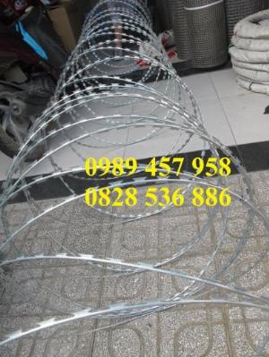 Dây kẽm gai bọc nhựa, dây thép gai hình dao bọc nhựa giá sỉ