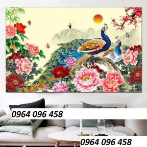 Tranh gạch 3d chim công - gạch tranh 3d ốp tường - 0432XP