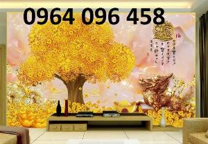 Tranh cây kim tiền - tranh gạch 3d cây kim tiền - GVB52