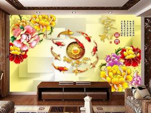 Tranh cây kim tiền - tranh gạch 3d cây kim tiền - GVB52