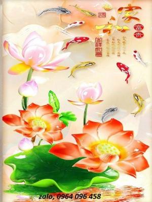 Tranh 3d cá chép - gạch tranh 3d cá chép - 0965CN