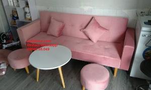 Sofa phòng khách thông minh màu hồng cánh sen hường phấn nhạt giá rẻ