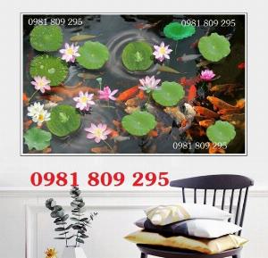 Mẫu tranh gạch trang trí cửu ngư quần hội HG97