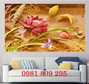 Gạch tranh trống đồng hoa sen GD8