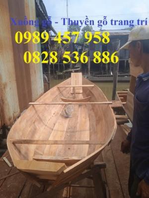 Đóng thuyền gỗ trang trí 3m, Xuồng gỗ 3m5, Xuồng 4m trang trí nhà hàng