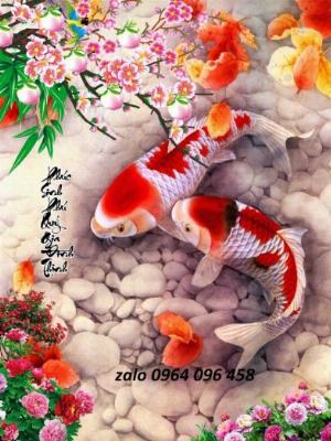Tranh gạch 3d cá chép - 433XP