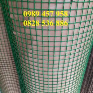 Lưới hàn bọc nhựa 2m, Lưới thép bọc nhựa D3 50x50, Lưới cuộn bọc nhựa màu xanh