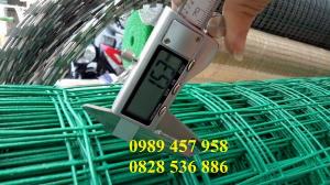 Lưới hàn bọc nhựa 2m, Lưới thép bọc nhựa D3 50x50, Lưới cuộn bọc nhựa màu xanh