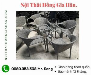 Bàn ghế mây nhựa sân vườn Tp.HCM HGH05132