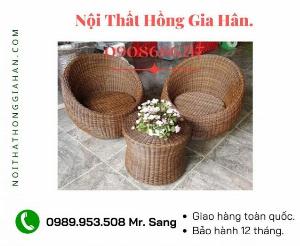 Bàn ghế mây nhựa sân vườn Tp.HCM HGH06133_Tặng Đêm