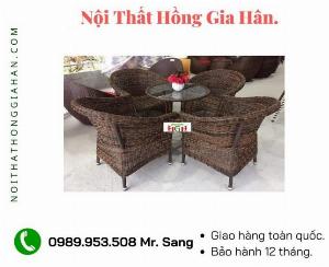 Bàn ghế mây nhựa sân vườn Tp.HCM 05135