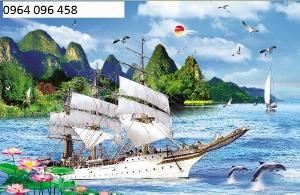Tranh gạch 3d thuận buồm xuôi gió - DXX33