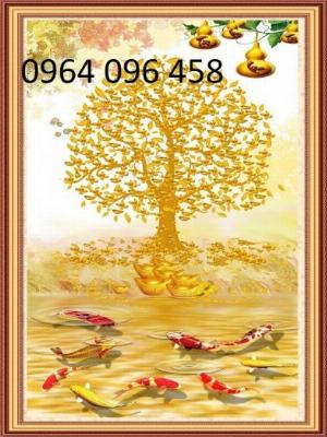 Tranh gạch men 3d cây kim tiền - 7655C
