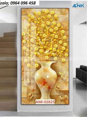 Tranh cây kim tiền 3d - tranh gạch 3d cây kim tiền - 932XP