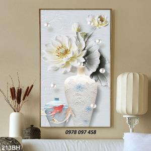 Bình hoa - tranh gạch men sắc nét