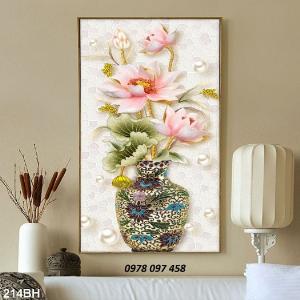 Bình hoa - tranh gạch men sắc nét