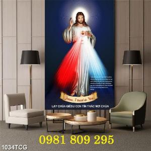 Gạch tranh công giáo - tranh lòng chúa thương xót GHG8